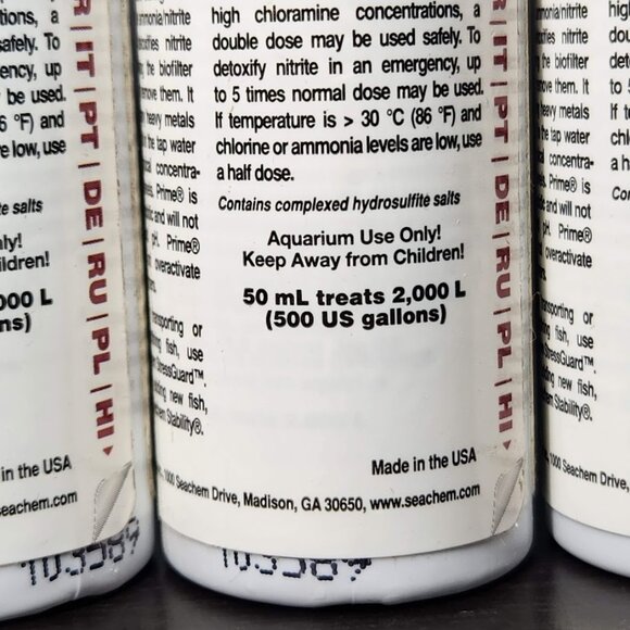 NEW 3X Seachem Prime Fresh and Saltwater Conditioner Chemical Remover and Detoxi - Picture 5 of 6